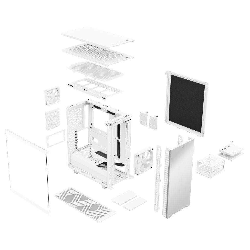 Fractal Design Define 7 Compact White TG Clear Tint táp nélküli ablakos ház fehér (FD-C-DEF7C-04)