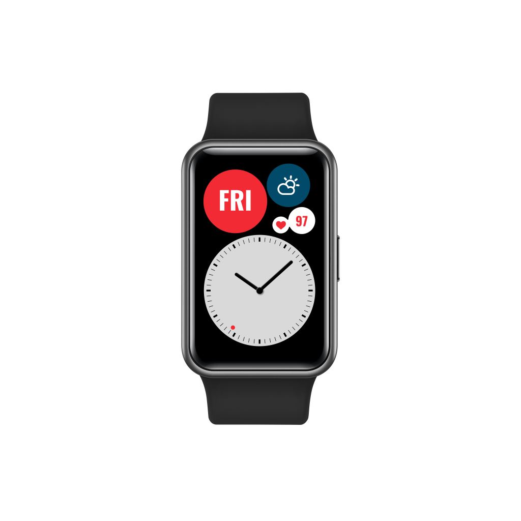 Huawei Watch Fit éjfekete szilikonszíjjal (55027807 / 55025875)