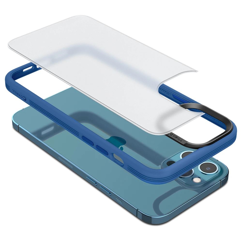 Spigen CYRILL Apple iPhone 12 Pro Max tok Color Brick Linen Blue - áttetsző-kék (ACS01647)