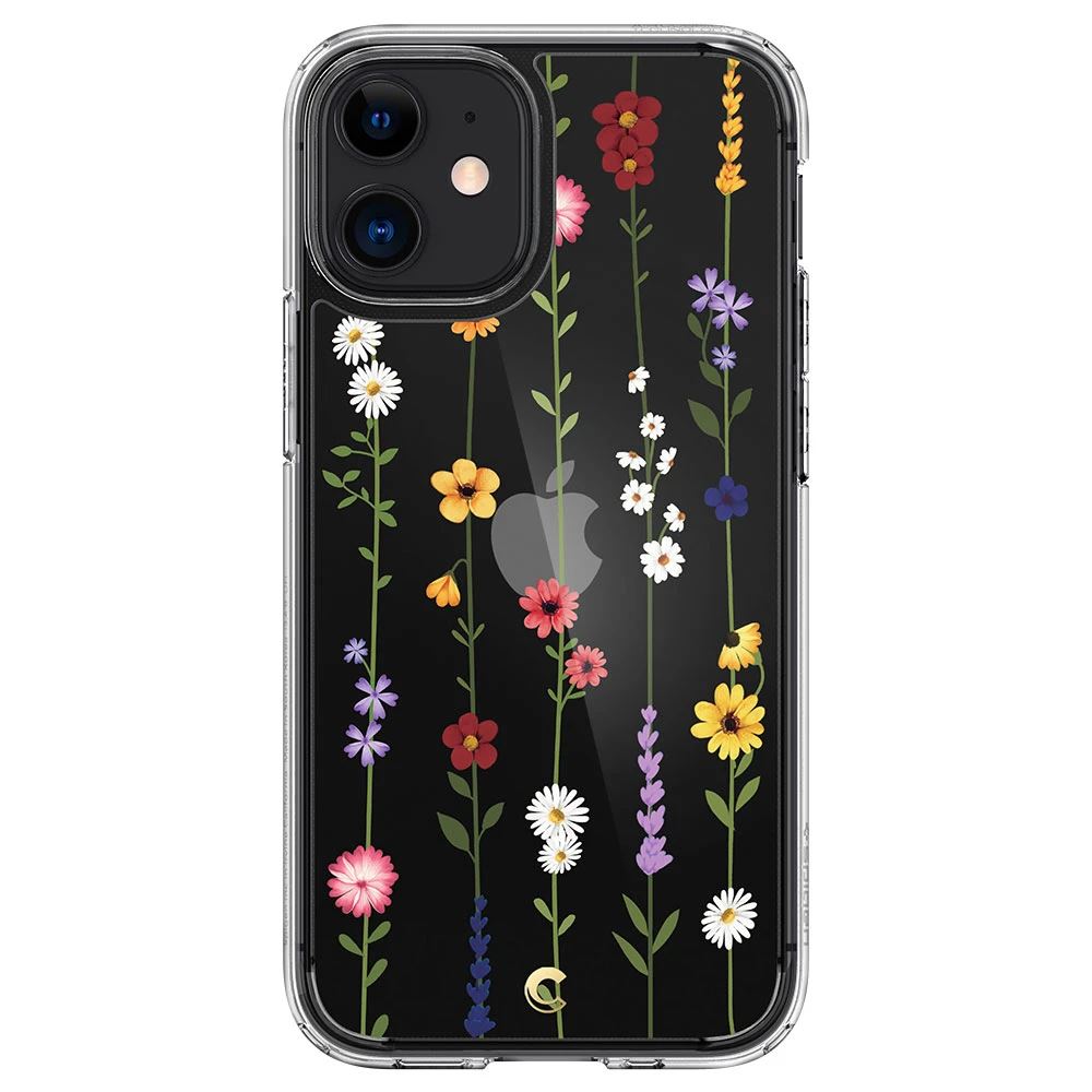 Spigen CYRILL Cecile Apple iPhone 12 mini tok Flower Garden - átlátszó virágos (ACS01779)