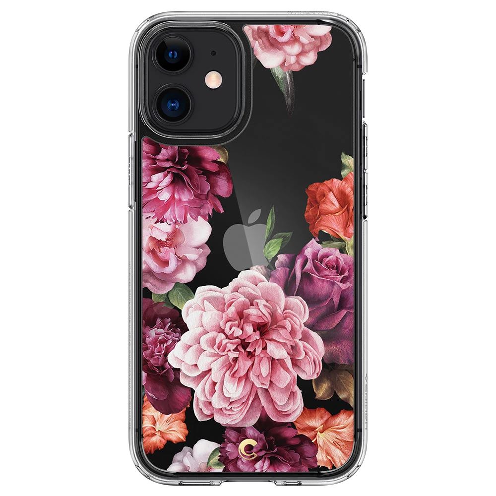 Spigen CYRILL Cecile Apple iPhone 12 mini tok Rose Floral - átlátszó virágos (ACS01778)
