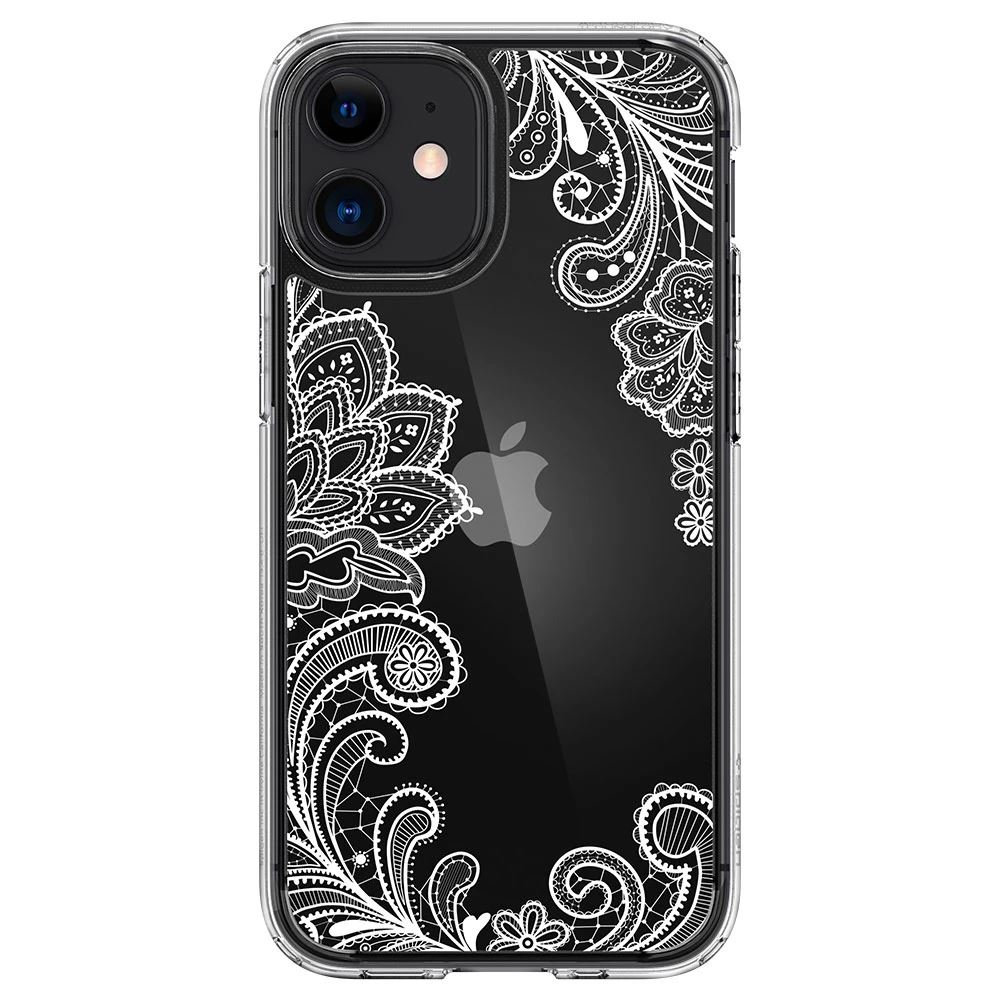 Spigen CYRILL Cecile Apple iPhone 12 mini tok White Mandala - átlátszó mintás (ACS01781)