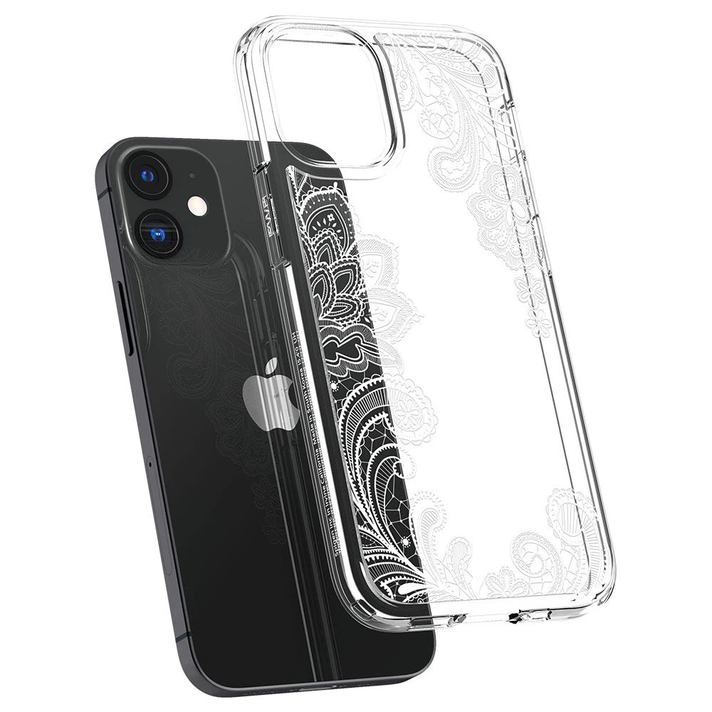 Spigen CYRILL Cecile Apple iPhone 12 mini tok White Mandala - átlátszó mintás (ACS01781)