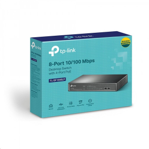 TP-Link TL-SF1008LP 10/100Mbps 8 portos PoE switch 4 PoE porttal