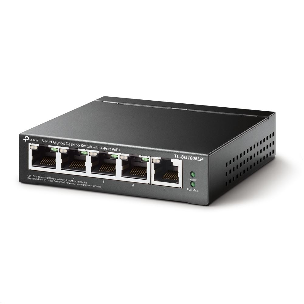 TP-Link TL-SG1005LP 10/100/1000Mbps 5 portos PoE+ switch