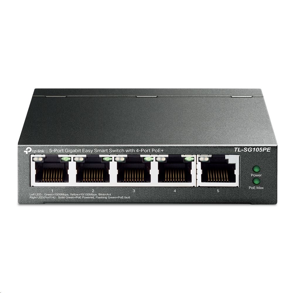 TP-Link TL-SG105PE 10/100/1000Mbps 5 portos Gigabit PoE+ Switch