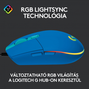 Logitech G102 LIGHTSYNC gaming egér kék (910-005801)