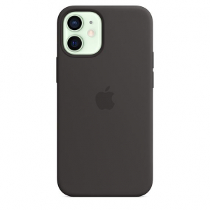 Apple MagSafe-rögzítésű iPhone 12 mini szilikontok fekete (mhkx3zm/a)