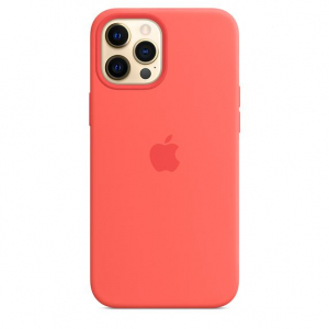 Apple MagSafe-rögzítésű iPhone 12 Pro Max szilikontok pink citrus színű (mhl93zm/a)