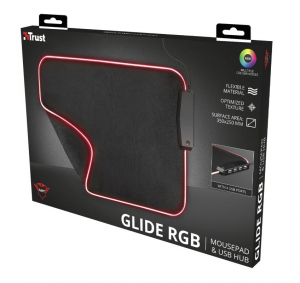 Trust GXT 765 Glide-Flex RGB egérpad USB Hubbal fekete (23646)
