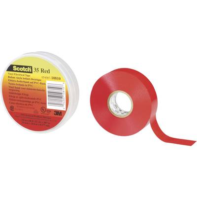 Időjárásálló elektromos szigetelőszalag PVC, 20 m x 19 mm, piros, 3M Scotch 35, 80-6112-1156-8