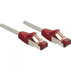 RJ45 Hálózat Csatlakozókábel CAT 6 S/FTP 10.00 m Szürke Védővel LINDY