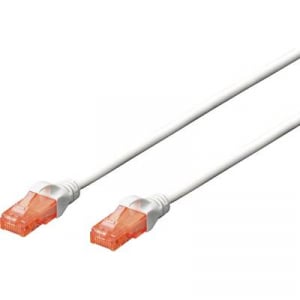 RJ45 Hálózat csatlakozókábel CAT 6 U/UTP 1x RJ45 dugó - 1x RJ45 dugó 3 m Fehér UL minősített Digitus