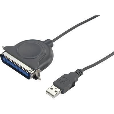 USB/párhuzamos kábel [1x USB 1.1 dugó A - 1x Centronics dugó] 1,8 m, fekete, Renkforce