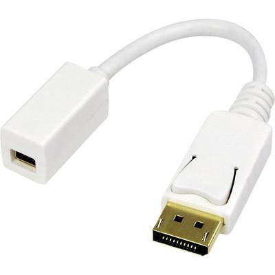 DisplayPort átalakító adapter, 1x DisplayPort dugó - 1x mini DisplayPort aljzat, aranyozott, fehér, LogiLink