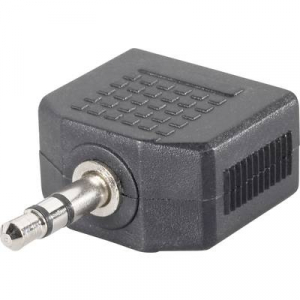 SpeaKa Professional Jack Audio Y adapter [1x Jack dugó, 3,5 mm-es - 2x Jack alj, 3,5 mm-es] Fekete