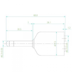 SpeaKa Professional Jack Audio Y adapter [1x Jack-dugó, 6,35 mm-es - 2x Jack alj, 6,35 mm-es] Fekete