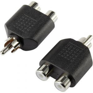 SpeaKa Professional RCA Audio Y adapter [1x RCA dugó - 2x RCA alj] Fekete