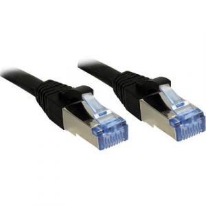 RJ45 Hálózat Csatlakozókábel CAT 6A S/FTP 20.00 m Fekete Védővel LINDY