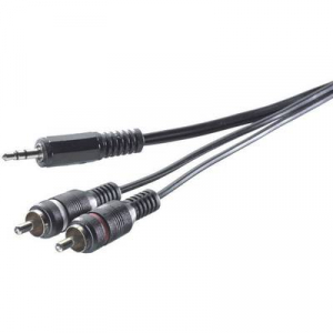 SpeaKa Professional RCA / Jack Audio Csatlakozókábel [2x RCA dugó - 1x Jack dugó, 3,5 mm-es] 30.00 cm Fekete