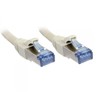 RJ45 Hálózat Csatlakozókábel CAT 6A S/FTP 10.00 m Szürke Védővel LINDY