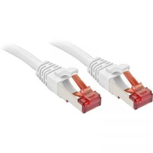 RJ45 Hálózat Csatlakozókábel CAT 6 S/FTP 10.00 m Fehér Védővel LINDY