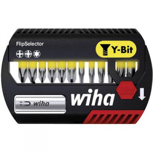 Wiha bitkészlet FlipSelector Y-Bit 25 mm Phillips, Pozidriv, TORX® 13 db. 1/4 ''  Wiha 41827 6,3 mm (1/4) Hossz:25 mm 1 készlet Bitek egy műanyag dobo
