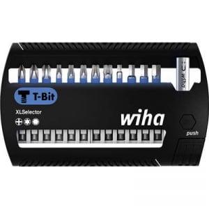 Wiha bitkészlet XLSelector T-bit 50 mm Phillips, TORX®, hatszög 31 db. 1/4 ''  Wiha 41831 6,3 mm (1/4) Hossz:50 mm 1 készlet Bitek egy műanyag dobozba