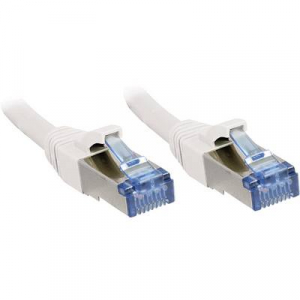 RJ45 Hálózat Csatlakozókábel CAT 6A S/FTP 30.00 cm Fehér Védővel LINDY