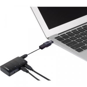 USB 2.0 átalakító, USB C típusú dugóról A típusú aljra OTG funkcióval, Renkforce