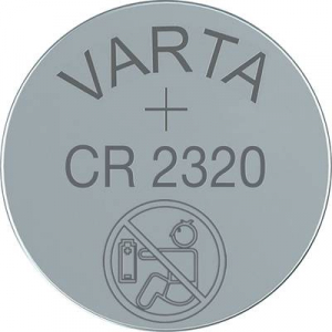 CR2320 lítium gombelem, 3 V, 135 mA, Varta BR2320, DL2320, ECR2320, KCR2320, KL2320, KECR2320, LM2320