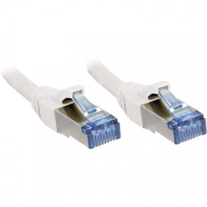 RJ45 Hálózat Csatlakozókábel CAT 6A S/FTP 0.50 m Fehér Védővel LINDY