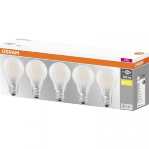 OSRAM LED E27 Körte forma 7 W = 60 W Melegfehér (O x H) 60 mm x 108 mm EEK: A++ Filament 5 db