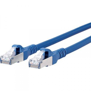 RJ45 Hálózati csatlakozókábel, CAT 6A S/FTP [1x RJ45 dugó - 1x RJ45 dugó] 1,5 m, kék BTR Netcom