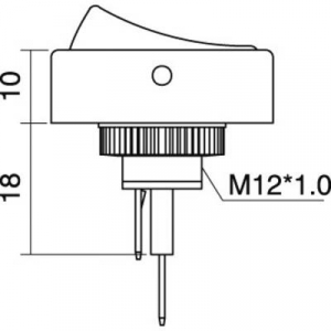 Billenőkapcsoló R13-133B-01B/BL 12V, Tru Componets