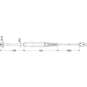 Greisinger GOF 400 VE Typ K felületi hőmérséklet érzékelő mini hőelem csatlakozóval, -65 - +400 °C
