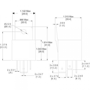 Autós relé, 24 VDC, 80 A/30 VDC, 1120 W, MINI ISO, Zettler Electronics AZ979-1A-24D