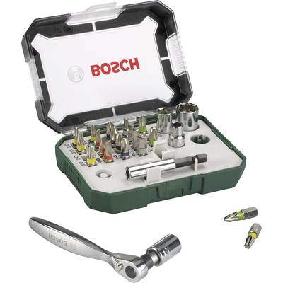 Bosch Accessories Promoline 2607017392 Bit készlet 27 részes Egyeneshornyú, Kereszthornyú Pozidriv, Kereszthornyú Phillips, Belső hatlap, TORX Racsniv