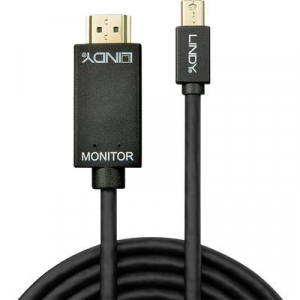 LINDY Kijelző csatlakozó / HDMI Csatlakozókábel [1x Mini DisplayPort dugó - 1x HDMI dugó] 2.00 m Fekete