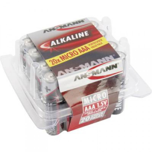 Mikroelem AAA, alkáli mangán, 1,5V, 20 db, Ansmann Red-Line LR03, AAA, LR3, AM4M8A, AM4, S