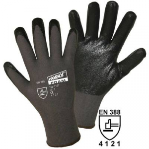 L+D worky FOAM Nylon-Nitril 1157 Nylon Munkakesztyű Méret (kesztyű): 7, S EN 388 CAT II 1 pár