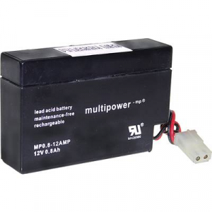 multipower MP0,8-12-AMP A9709 Ólomakku 12 V 0.8 Ah Ólom-vlies (AGM) (Sz x Ma x Mé) 96 x 62 x 25 mm AMP alj Karbantartásmentes, Kis önkisülés