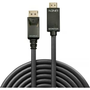 LINDY Kijelző csatlakozó / HDMI Csatlakozókábel [1x DisplayPort dugó - 1x HDMI dugó] 3.00 m Fekete