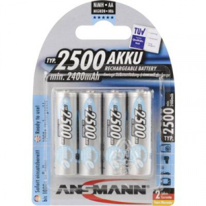 Ceruza akku AA, NiMH, 1,2V 2500 mAh, 4 db, Ansmann maxE LR06, AA, LR6, AAB4E, AM3, 815, E91, LR6N