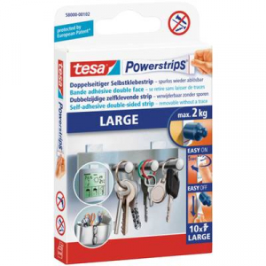 Kétoldalas ragasztólapok, 10 db, TESA®POWERSTRIPS®