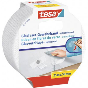 Üvegszálas szövet ragasztószalag, tesa® (H x Sz) 25 m x 50 mm, fehér 05255-00004-00 TESA, tartalom: 1 tekercs