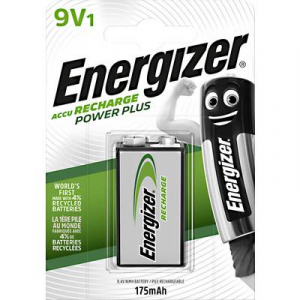 9V akku NiMH 8,4 V 175 mAh, Energizer Power Plus 6LR61, HR6F22, HR9V, HR22, 6LR21, 6AM6, 6LP3146, MN1604, E Block