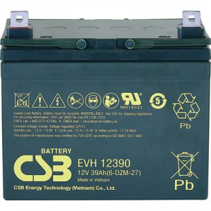 CSB Battery EVH 12390 EVH12390 &Oacute;lomakku 12 V 39 Ah &Oacute;lom-vlies (AGM) (Sz x Ma x M&eacute;) 196 x 178 x 155 mm M6 csavaros csatlakoz&oacute; Ciklus&aacute;ll&oacute;, Karbantart&aacute;sm