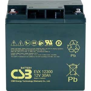 CSB Battery EVX 12300 EVX12300 Ólomakku 12 V 30 Ah Ólom-vlies (AGM) (Sz x Ma x Mé) 166 x 175 x 125 mm M5 csavaros csatlakozó Ciklusálló, Karbantartásm