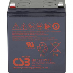 CSB Battery HR 1221W high-rate HR1221WF2 Ólomakku 12 V 5 Ah Ólom-vlies (AGM) (Sz x Ma x Mé) 90 x 106 x 70 mm 6,35 mm-es laposérintkezős dugó